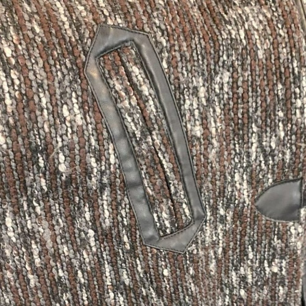 NORTHERN Reflections Brown Black Wool Blend Toggle Closure Pea Coat - Picture 10 of 13